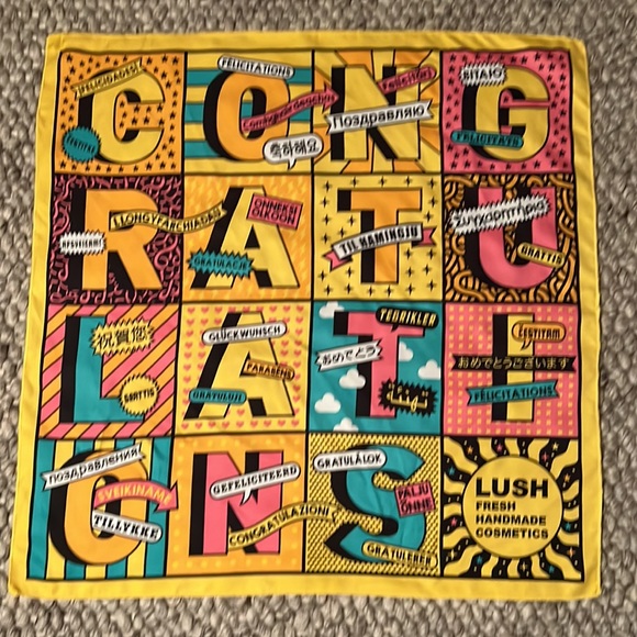 EUC Lush Cosmetics Congratulations Scarf - Picture 1 of 3